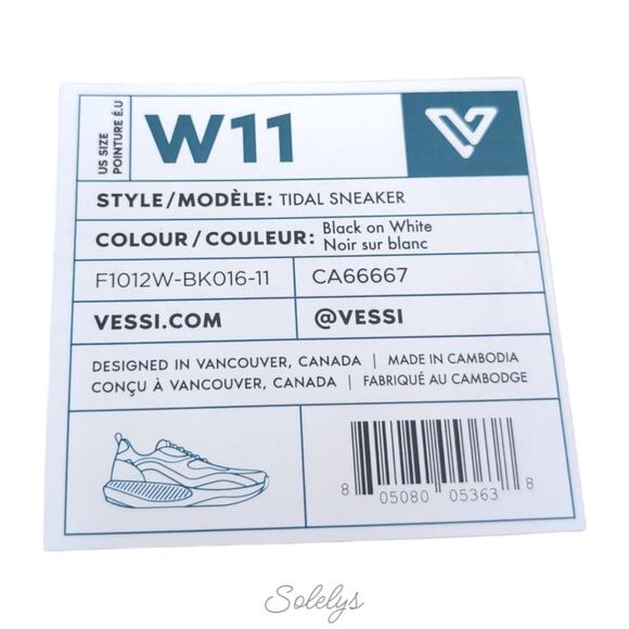 Vessi Tidal Womens 11 Black on White Waterproof Dyma-Tex Vegan Lace Up Sneaker - Picture 6 of 13